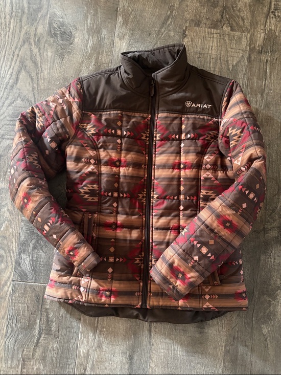 Ariat Jackets & Blazers - Ariat Women’s Brown Aztec Patterned Puffer Jacket
